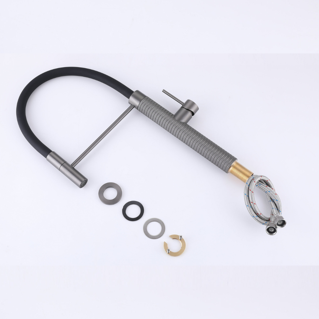 Semi-professionele Keukenkraan Angelica – Uittrekbare Uitloop – Gunmetal Grey - 52.9 × 24.9 × 5.5 cm