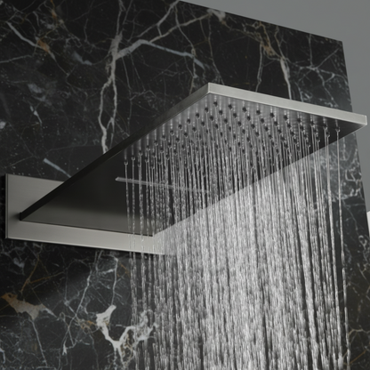 Thermostatische Inbouw Regendoucheset Isabella - Waterval - Gunmetal grey