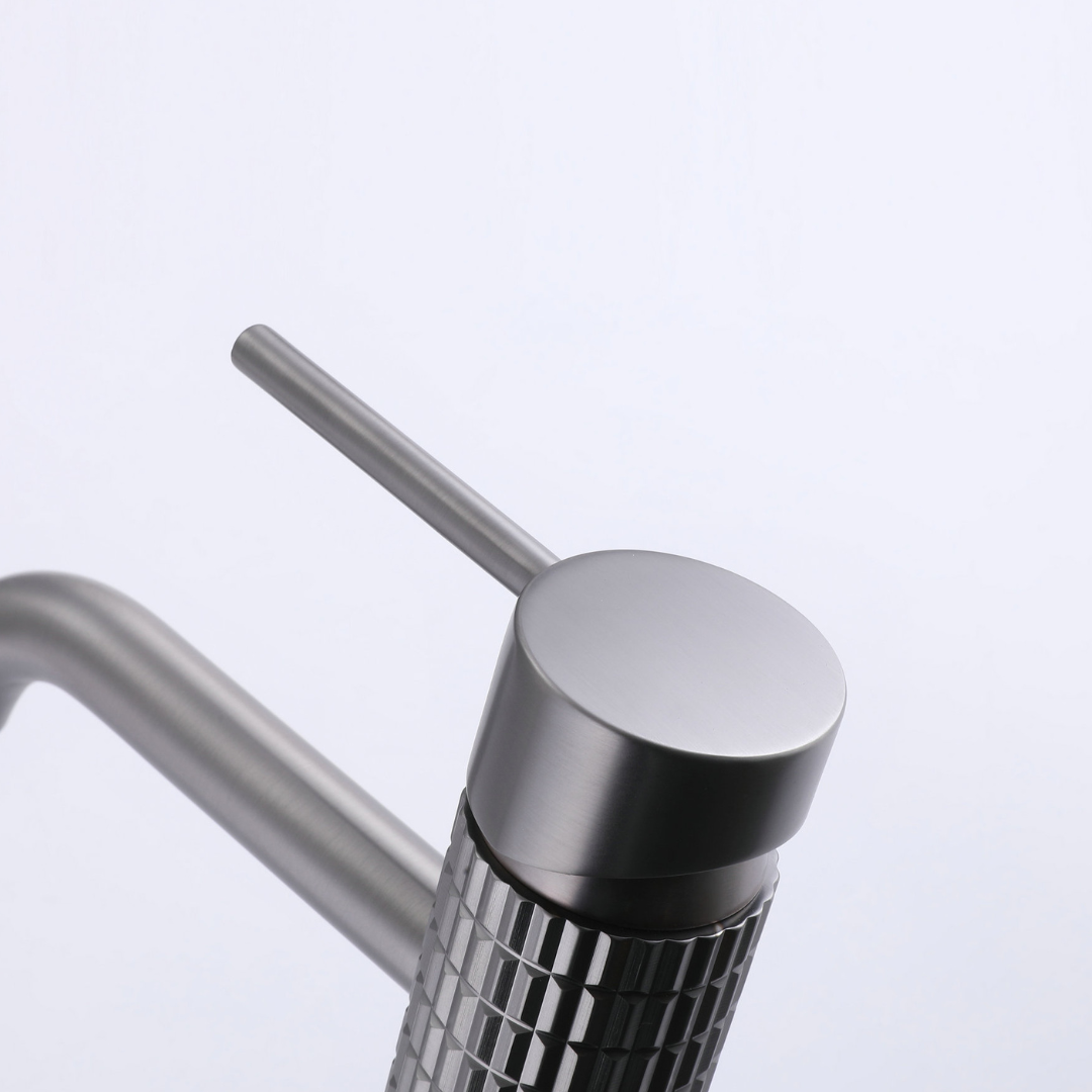 Hoge wastafelkraan Angelica - Gunmetal grey - 30,5 × 5,5 × 19 cm