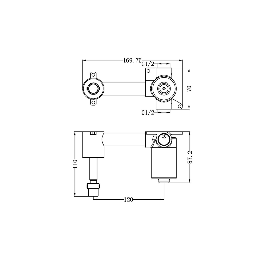 Inbouw wastafelkraan Valencia – Progressive - Brushed bronze