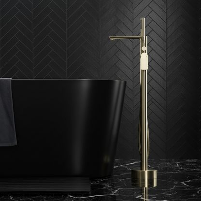 Vrijstaande badkraan Emilia - Brushed gold - 88 × 22 × 16 cm