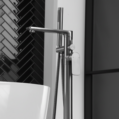 Vrijstaande badkraan Emilia - Gunmetal grey - 88 × 22 × 16 cm