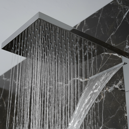 Douchepaneel Nana – Waterval – Massagejets – Chrome - 150 × 20 × 60 cm