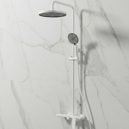 Opbouw regendoucheset Cynthia - Matte white - 130 × 35 × 25 cm