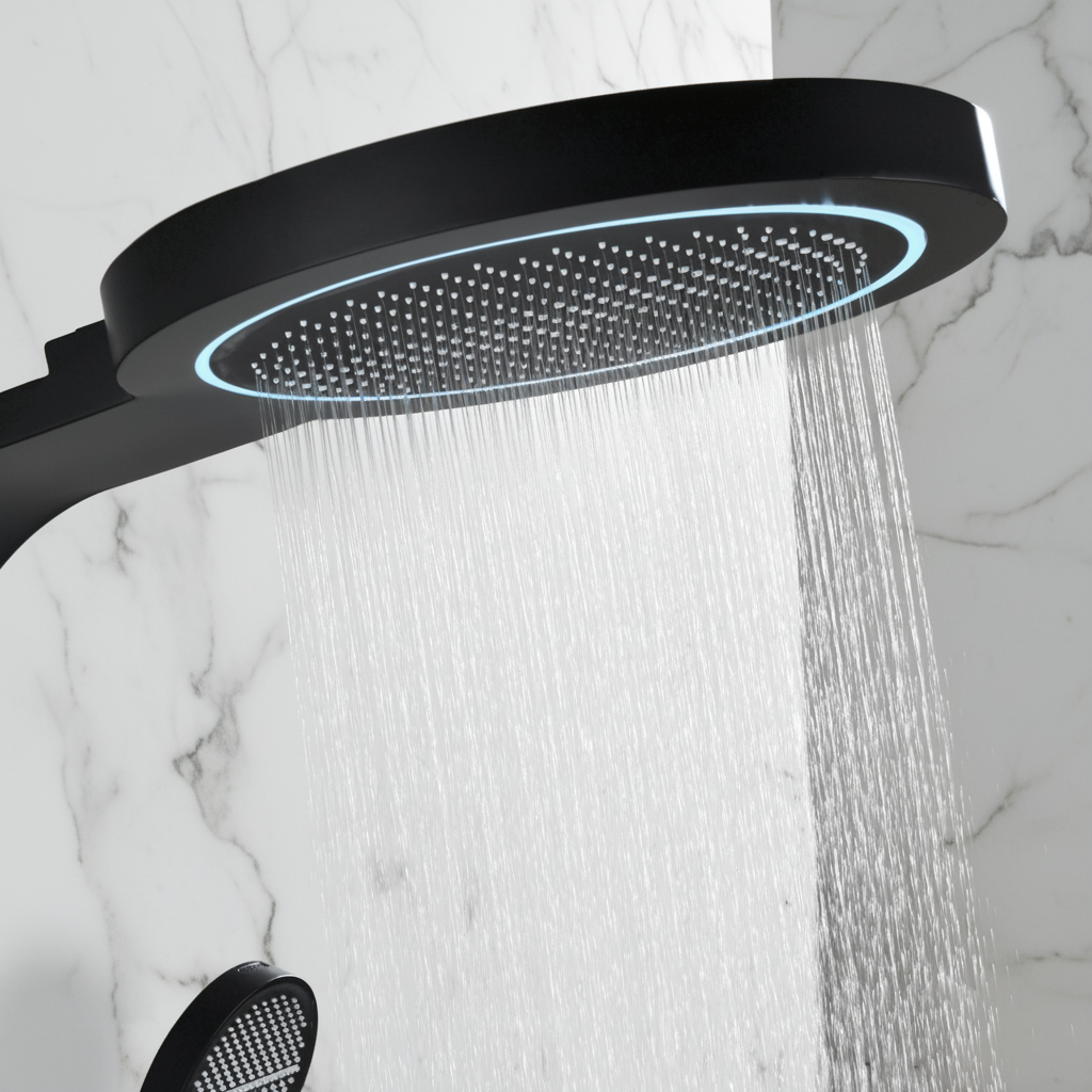 Douchepaneel Elena - LED - Digitaal display - Matte black - 145 × 18 × 65 cm