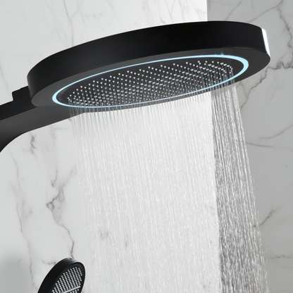 Douchepaneel Elena - LED - Digitaal display - Matte black - 145 × 18 × 65 cm