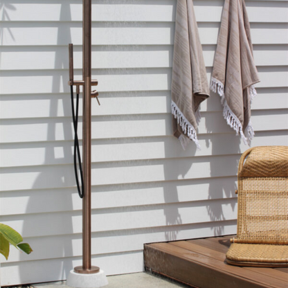 Buitendoucheset Capri – Vrijstaand – Regendouche & Staafhanddouche - Brushed bronze