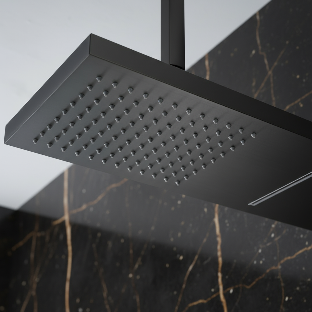 Douchepaneel Manuel – Waterval – Massagejets – Gunmetal grey, chrome - 150 × 20 × 60 cm