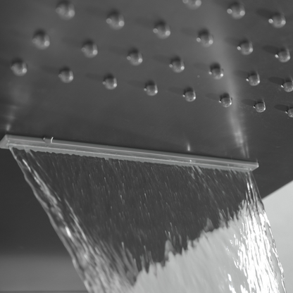 Thermostatische Inbouw Regendoucheset Isabella - Waterval - Gunmetal grey