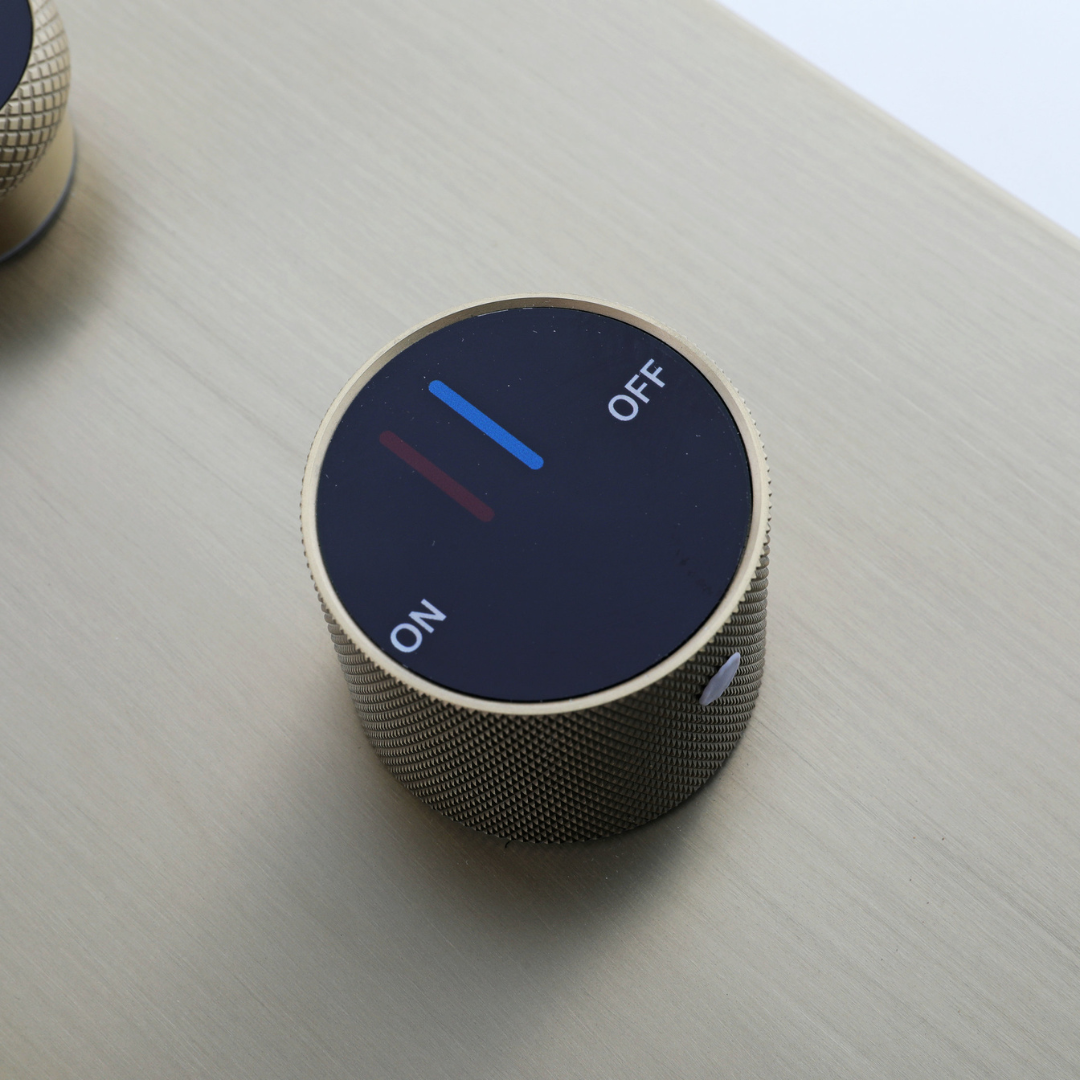 Douchepaneel Elena - LED - Digitaal display - Brushed gold - 145 × 18 × 65 cm