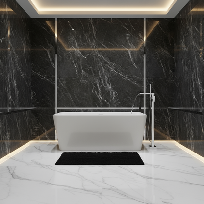 Vrijstaande Badkraan Lisandro – Watervaluitloop –  Chrome - 87 × 22 × 15 cm