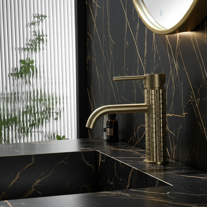 Opbouw wastafelkraan Angelica - Brushed gold - 15.9 × 12.2 × 5.5 cm