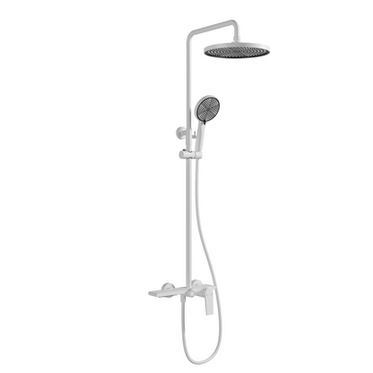 Opbouw regendoucheset Cynthia - Matte white - 130 × 35 × 25 cm