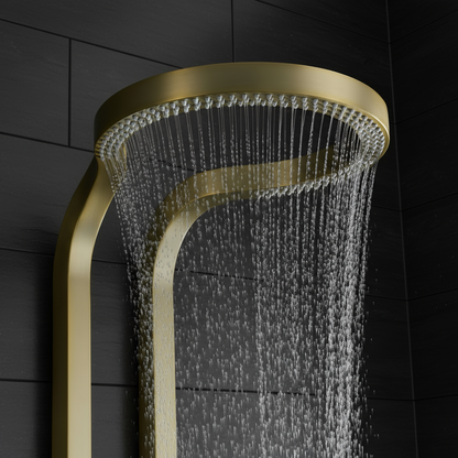 Thermostatisch Douchepaneel Marcelo – Digitale Display - Brushed gold - 182 × 40 × 52 cm