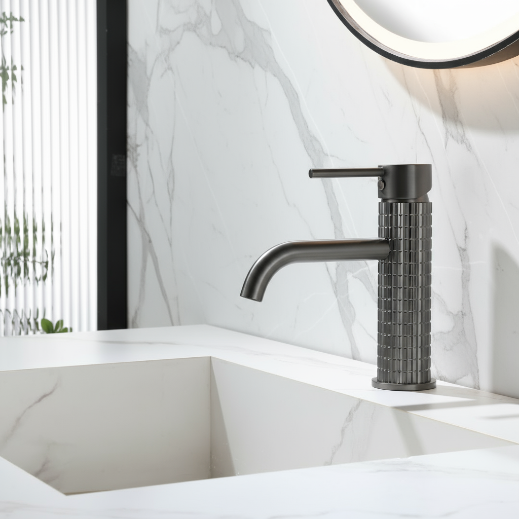 Opbouw wastafelkraan Angelica - Gunmetal grey - 15.9 × 12.2 × 5.5 cm