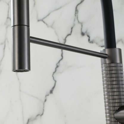 Semi-professionele Keukenkraan Angelica – Uittrekbare Uitloop – Gunmetal Grey - 52.9 × 24.9 × 5.5 cm