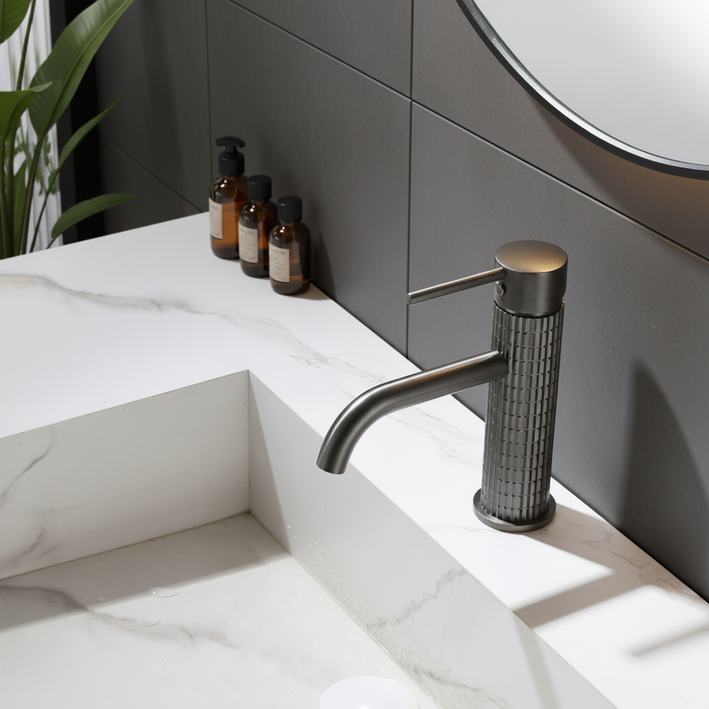 Opbouw wastafelkraan Angelica - Gunmetal grey - 15.9 × 12.2 × 5.5 cm