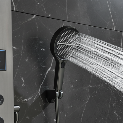 Douchepaneel Elena - LED - Digitaal display - Gunmetal grey - 145 × 18 × 65 cm