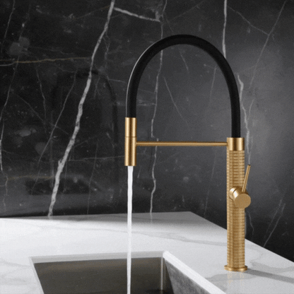 Semi-professionele Keukenkraan Angelica – Uittrekbare Uitloop – Brushed gold - 52.9 × 24.9 × 5.5 cm