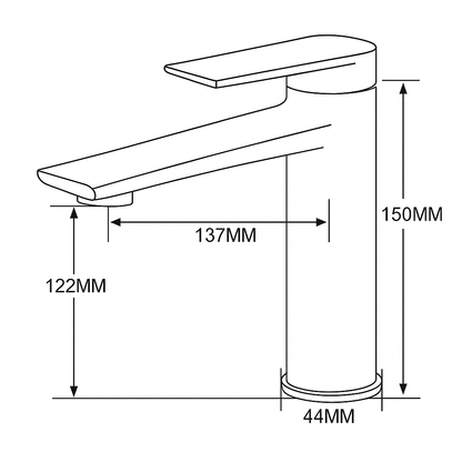 Opbouw wastafelkraan Diego  – Brushed gold - 15 × 13,7 × 4,4 cm