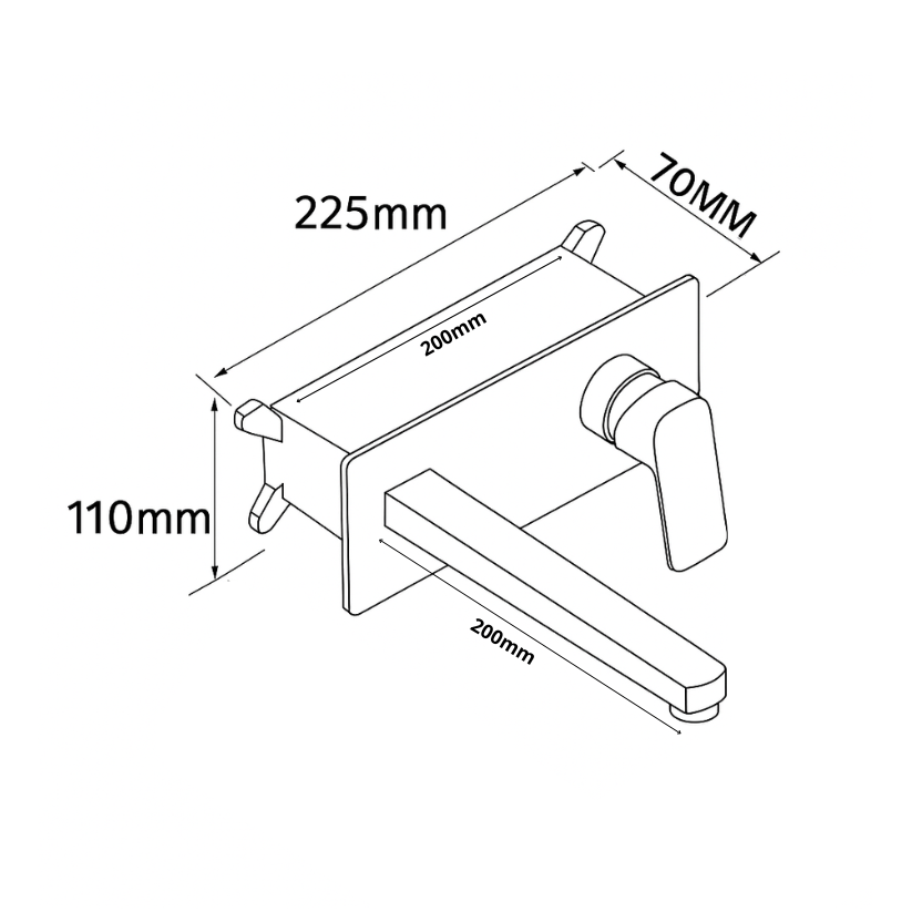 Inbouw wastafelkraan Diego  – Brushed gold - 22,5 × 11 × 20 cm