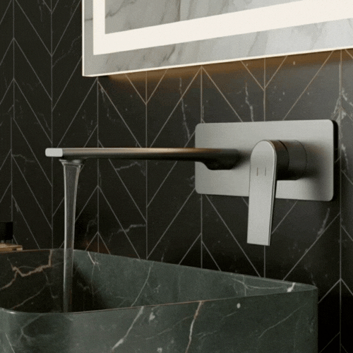 Inbouw wastafelkraan Diego  – Gunmetal grey - 22,5 × 11 × 20 cm