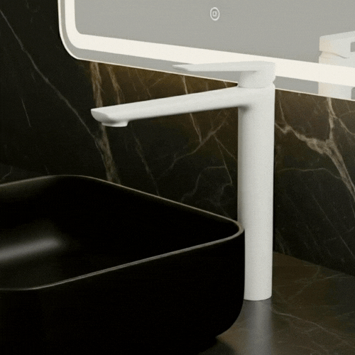 Hoge wastafelkraan Diego  – Matte white - 27,5 × 16,6 × 22,3 cm