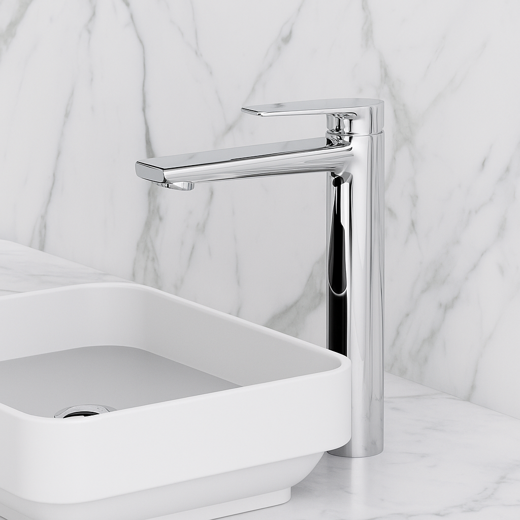 Hoge wastafelkraan Diego  – Chrome - 27,5 × 16,6 × 22,3 cm