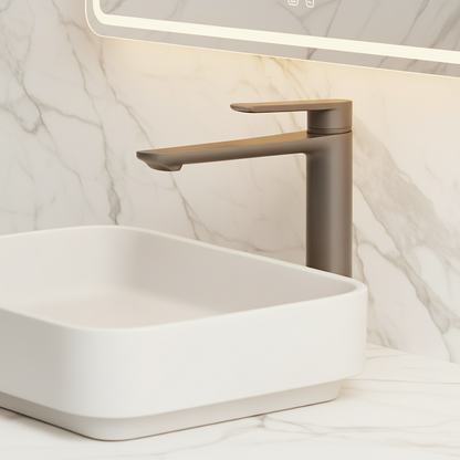 Hoge wastafelkraan Diego  – Gunmetal grey - 27,5 × 16,6 × 22,3 cm