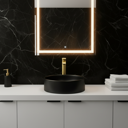 Hoge wastafelkraan Diego  – Brushed gold - 27,5 × 16,6 × 22,3 cm