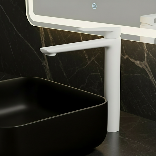 Hoge wastafelkraan Diego  – Matte white - 27,5 × 16,6 × 22,3 cm