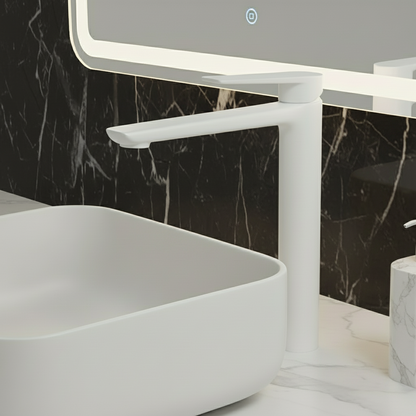 Hoge wastafelkraan Diego  – Matte white - 27,5 × 16,6 × 22,3 cm