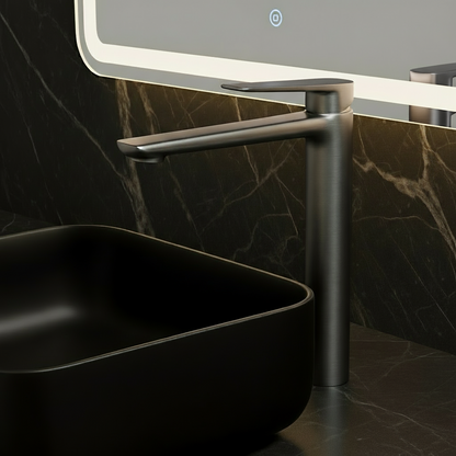 Hoge wastafelkraan Diego  – Gunmetal grey - 27,5 × 16,6 × 22,3 cm