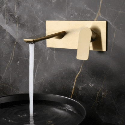 Inbouw wastafelkraan Silvio – Brushed gold - 25 × 10 × 20 cm