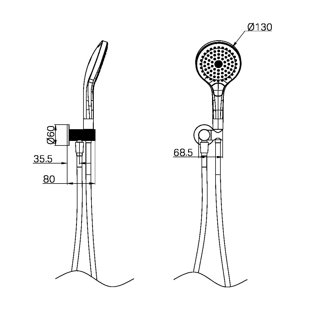 Handdouche Valencia – Air shower II - Graphite