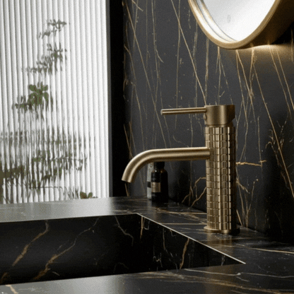 Opbouw wastafelkraan Angelica - Brushed gold - 15.9 × 12.2 × 5.5 cm