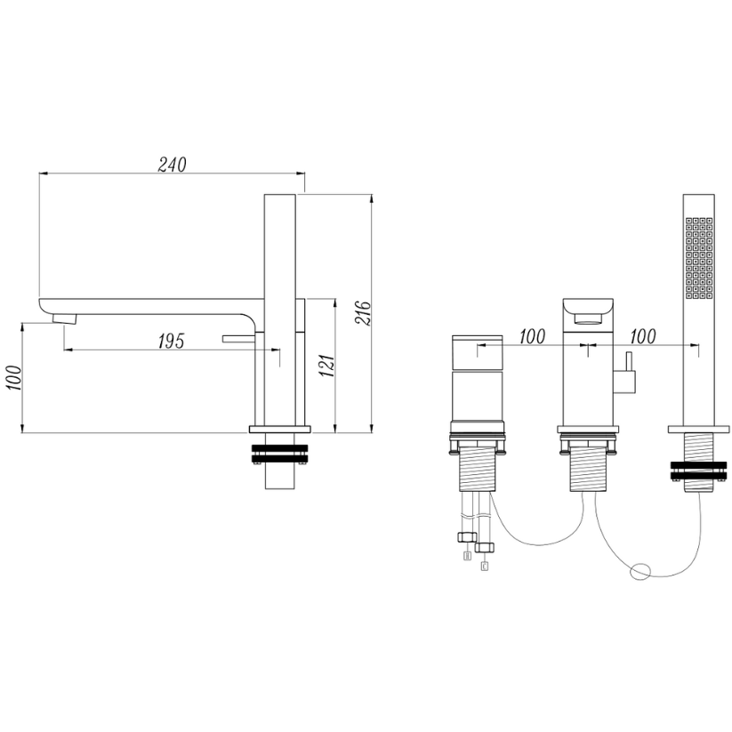 Opbouw badkraan Vero – Brushed gold - 21,6 × 24 × 19,5 cm