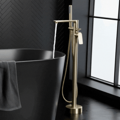 Vrijstaande badkraan Emilia - Brushed gold - 88 × 22 × 16 cm