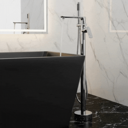 Vrijstaande badkraan Emilia - Chrome - 88 × 22 × 16 cm