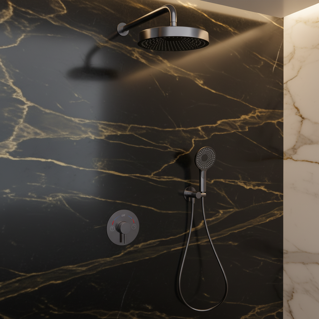 Inbouw Regendoucheset Amalia - Gunmetal grey