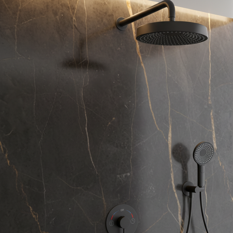 Inbouw Regendoucheset Amalia - Matte black