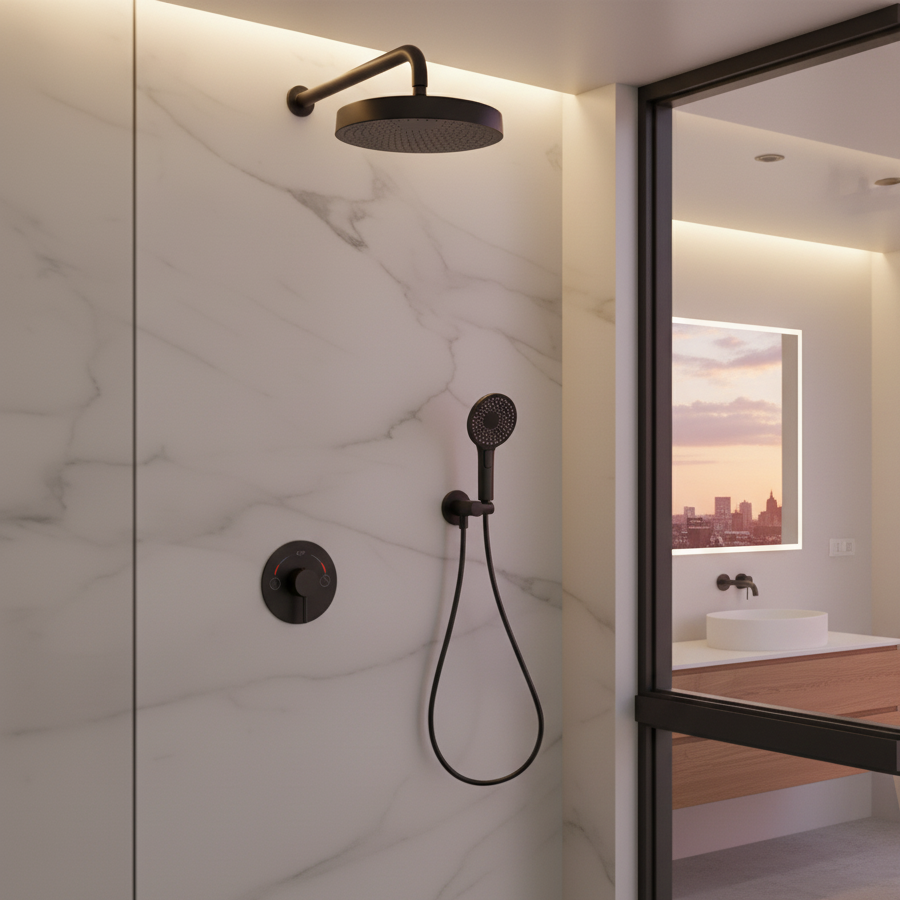 Inbouw Regendoucheset Amalia - Matte black