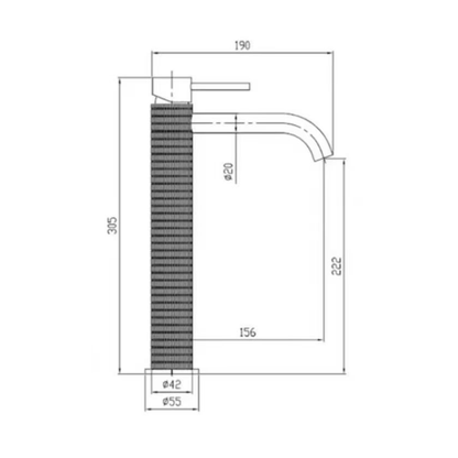 Hoge wastafelkraan Angelica - Brushed rose gold - 30.5 × 22.2 × 5.5 cm