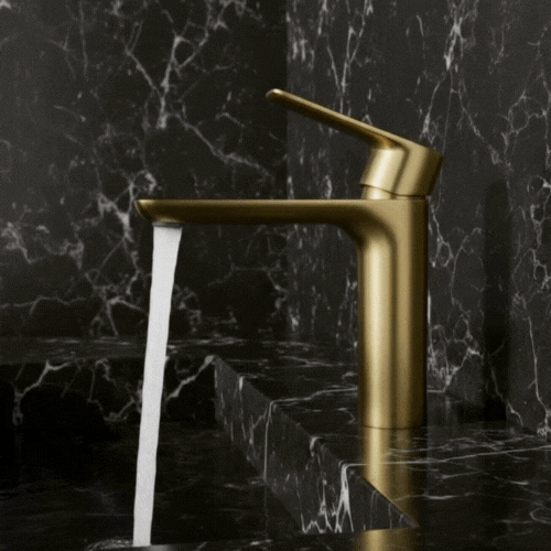 Opbouw wastafelkraan  Silvio – Brushed gold - 14 × 16,5 × 4,3 cm